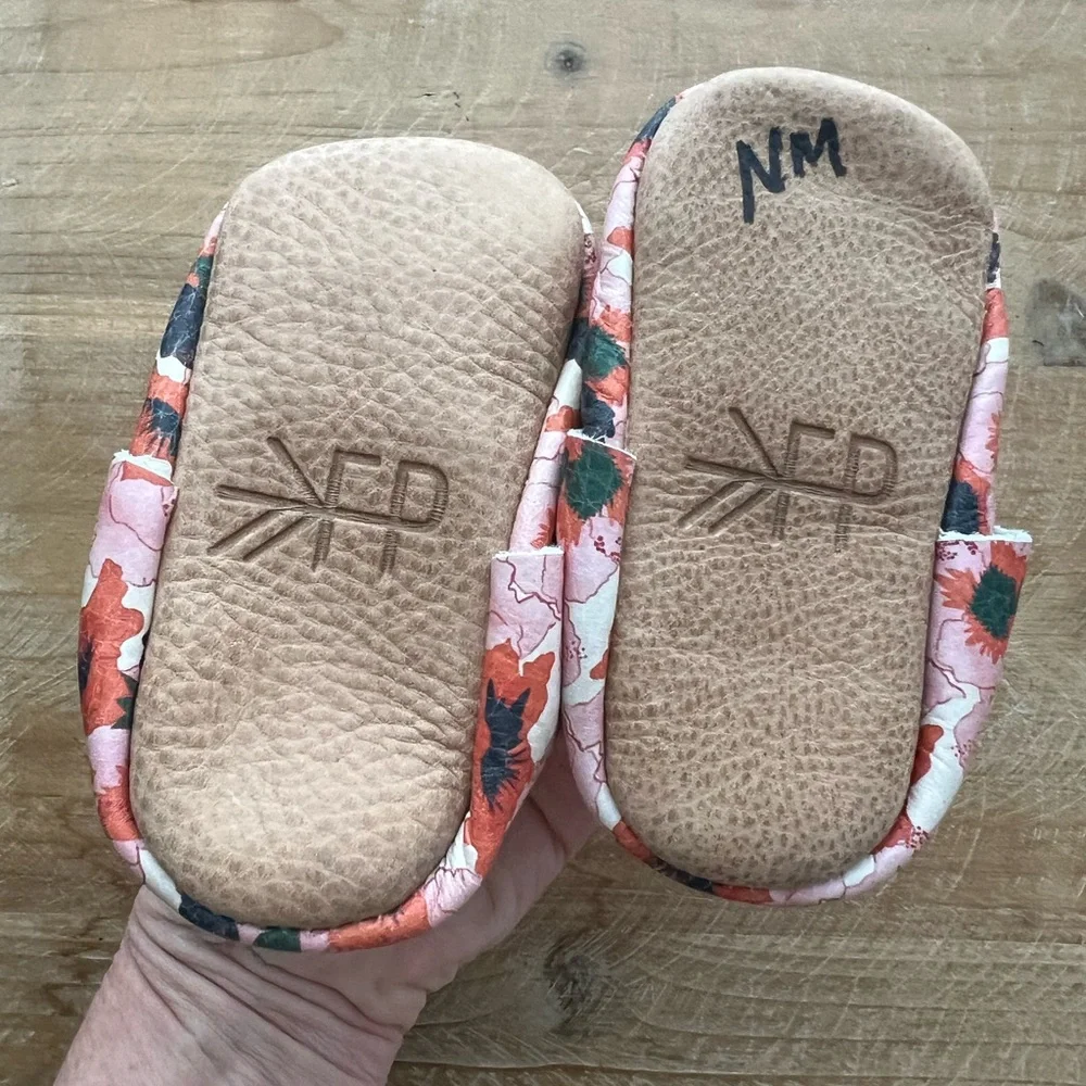 Freshly Picked Size 3 Knotted Bow Island Bloom Moccasins Girl Crib Shoes New